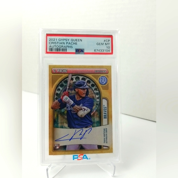 2021 Topps Gypsy Queen Cristian Pache RC Auto PSA 10 GEM MINT - Picture 1 of 2